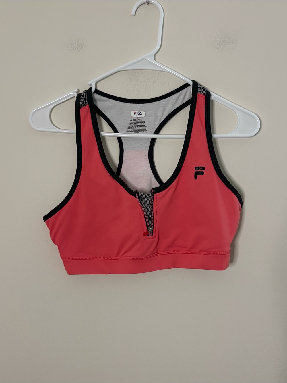 Fila Sport Womens Medium Pink Sports Bra Racerback Lightly Lined Gym Yoga